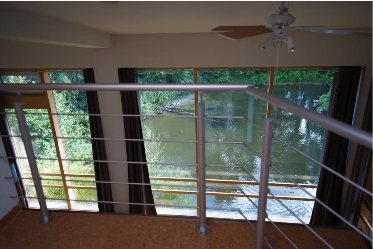 Ferienwohnung 3 · blick auf den naturteich